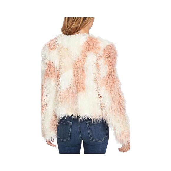 Cece Womens Two Tone Shaggy Faux Fur Jacket Size XL - Picture 2 of 3